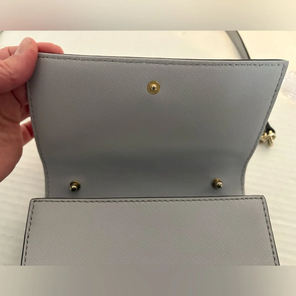 KATE SPADE grey crossbody with removable strap clutch - Picture 6 of 14